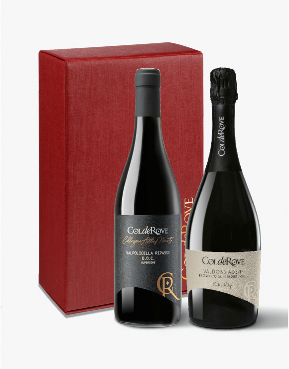 Confezione 2 Bottiglie Amarone DOCG e Prosecco Superiore DOCG Extra Dry